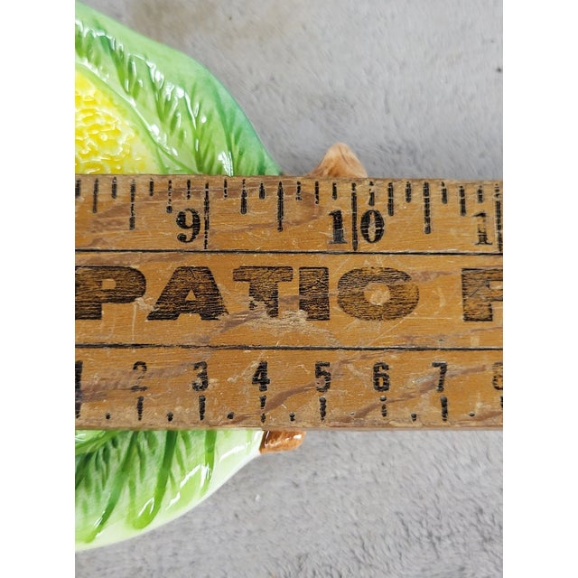 Vintage Made in Italy Ceramic Lemon Leaf Serving Dish Platter For Sale - Image 4 of 4