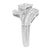 Early 21st Century 14K White Gold 1.0 Cttw Baguette & Brilliant-Cut Diamond Round Floral Cluster Engagement or Fashion Ring with Swirl Wrapped Triple Row Band Size 6.75 For Sale - Image 5 of 7