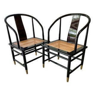 Pair of Vintage Henredon "Scene 3" Dining Room Captain's Chairs For Sale