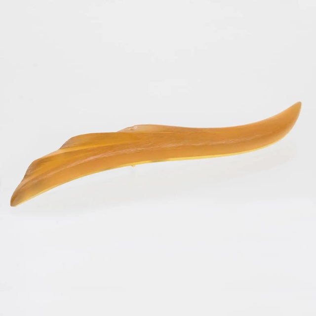 Apricot Migeon and Migeon Paris Extra-Long Orange Resin Brooch For Sale - Image 8 of 8