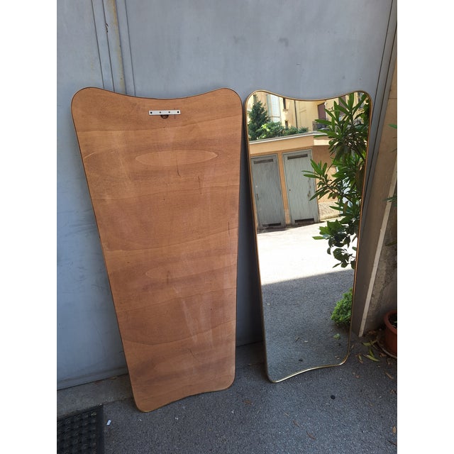 Wall Mirror with Brass Frame in the style of Gio Ponti for Fountain Art Park of the Princes Naples, 1990s For Sale - Image 14 of 16