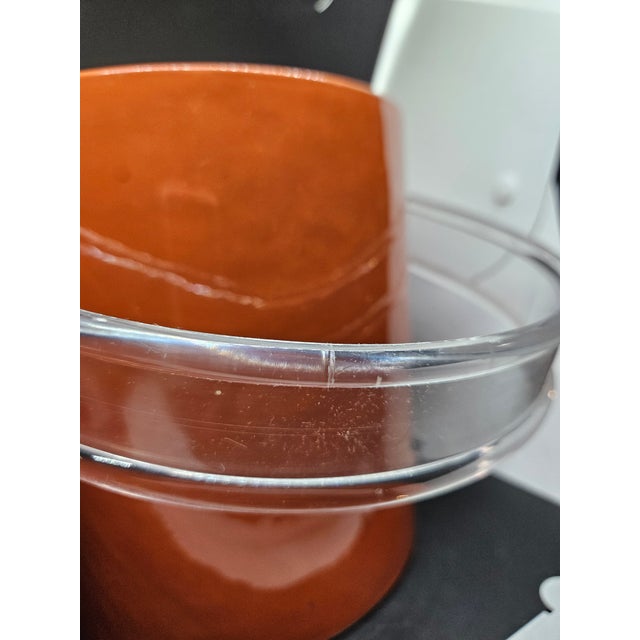 Kraftware 1960s MCM Kraftware 3-Quart Spice Orange Ice Bucket For Sale - Image 4 of 7