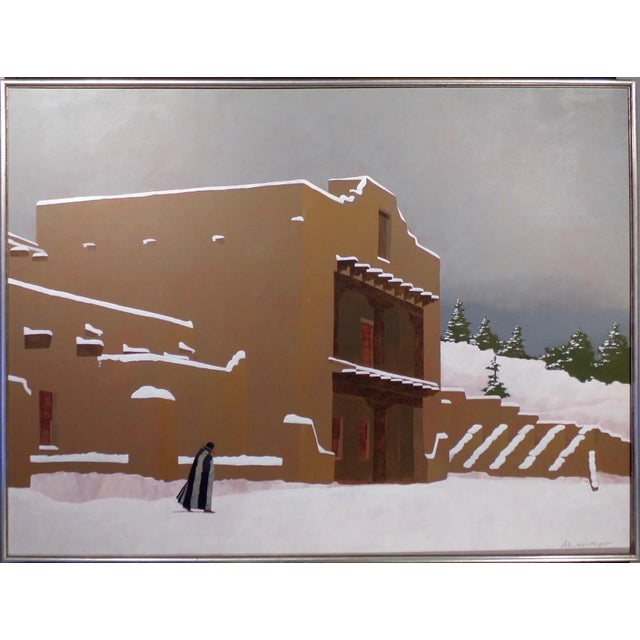 1980s "After the Snow" Southwestern Winter Landscape Acrylic Painting by Louis De Mayo, Framed For Sale