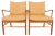 Set of Vintage Chairs in Leather by Ole Wanscher for Carl Hansen & Søn For Sale