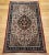 Late 20th Century Vintage Persian Isfahan Area Rug, Handwoven Floral Pattern, Ivory & Navy, 3’ X 4’ For Sale - Image 5 of 12