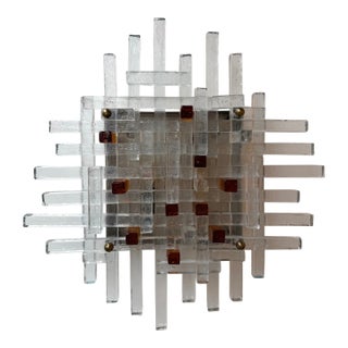 Large Glass Sconce by Poliarte, Italy, 1970s For Sale