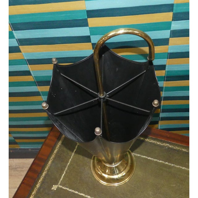 1960s Vintage Umbrella Stand in Metal and Brass, 1960s For Sale - Image 5 of 6