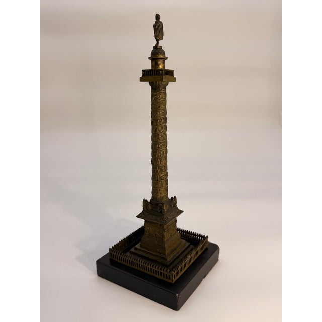Antique French Grand Tour Bronze Model of the Vendome Column For Sale - Image 9 of 10