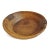Vintage teak wood bowl from India. Original aged finish and metal detail.
