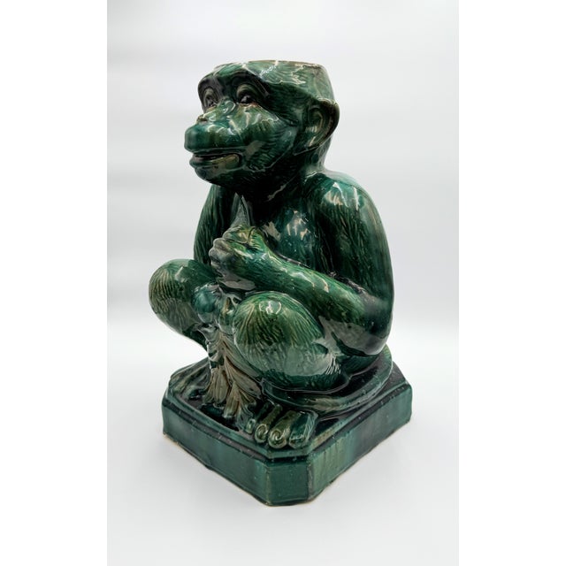 Hollywood Regency Vintage Ceramic Monkey Figure For Sale - Image 3 of 8