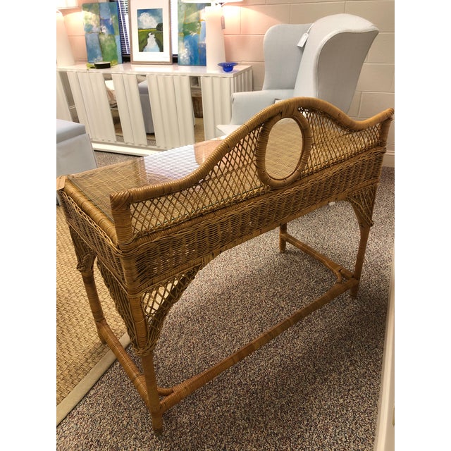 Rattan Wicker Writing Desk Chairish