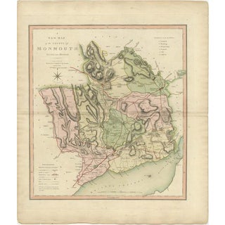Antique County Map of Monmouthshire, England, 1804 For Sale