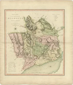 Antique County Map of Monmouthshire, England, 1804