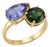Natural Tourmaline & Tanzanite Ring in 18k Gold For Sale
