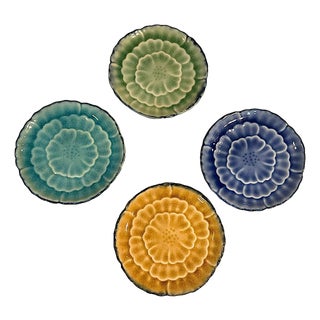 Vintage Japanese Kotobuki Ikebana Ceramic Trinket/Sushi/Snack Dishes, Set of 4 For Sale