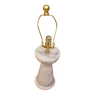 Late 20th Century Italian Carrara Marble Baluster Table Lamp For Sale