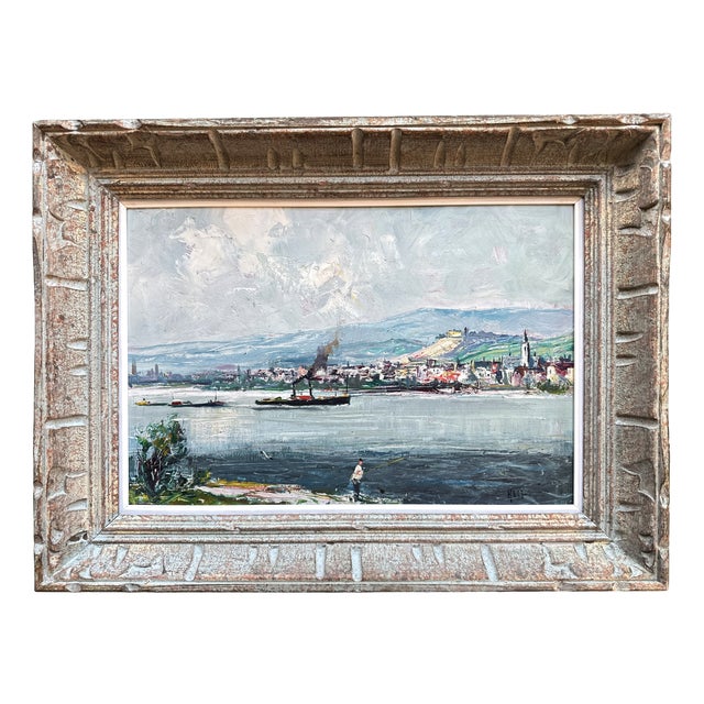 Impressionistic View of Castle Johannisberg by Rheingau Artist Willy Holtmann, from Oestrich-Winkel For Sale