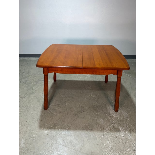 Brown Vintage Brutalist Colonial Maple Dining Set, Table and 6 Chairs For Sale - Image 8 of 12