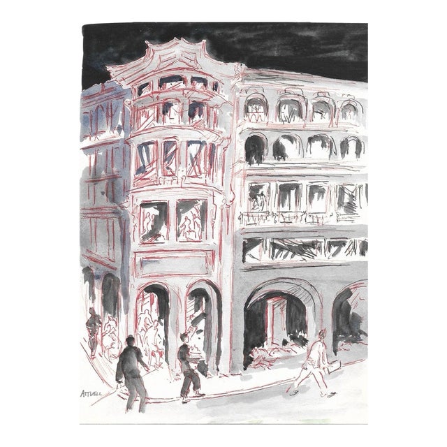 1950s Ivy Attwell European Watercolor For Sale