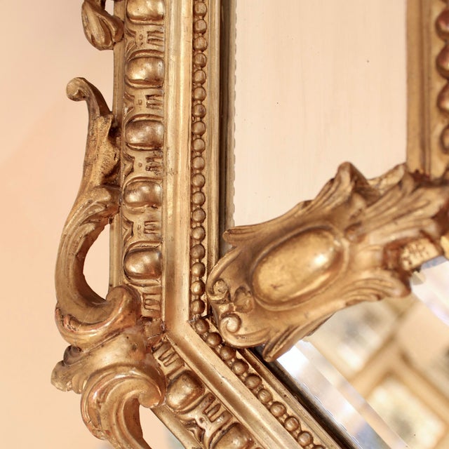 French Gilt Wood Belle Époque Cushion Mirror For Sale - Image 10 of 12
