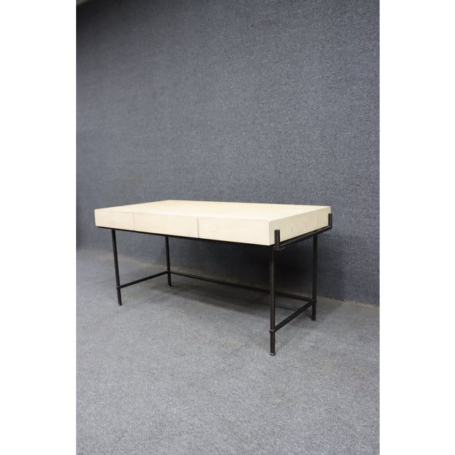 2000 - 2009 Lillian August for Hickory White Faux Shagreen Writing Desk For Sale - Image 5 of 17