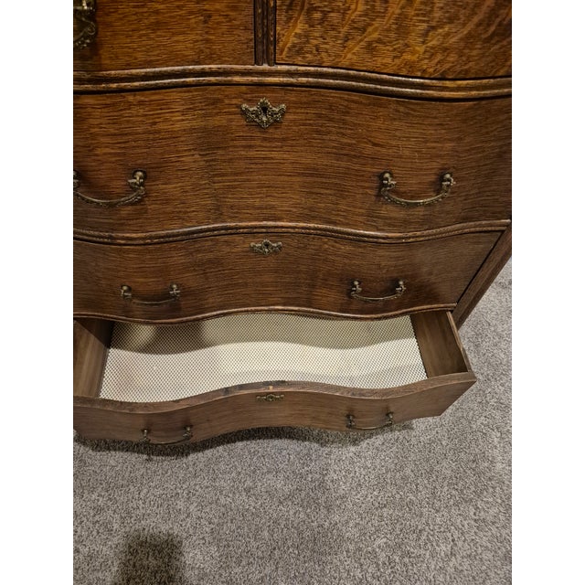 Early 20th Century Victorian-Era Serpentine Highboy Dresser For Sale In Palm Springs - Image 6 of 14