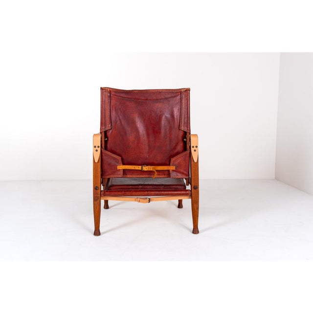 1940s Vintage KK47000 Safari Chair in Leather by Kaare Klint for Rud Rasmussen, Denmark, 1930s For Sale - Image 5 of 11