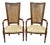 Vintage Hollywood Regency Tall Cane Back Fireside Lounge Armchairs - A Pair For Sale