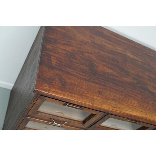 Vintage Dutch Oak Haberdashery Shop Cabinet, 1950s For Sale - Image 10 of 18