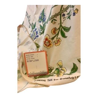 Vintage 1976 Flowering Tree Brunschwig & Fils , Inc Hand Print Fabric 44” X 50” For Sale
