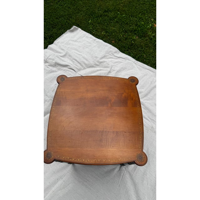 Brown Vintage Hitchcock Stenciled Side Table With Drawer and Eagle Pull For Sale - Image 8 of 8