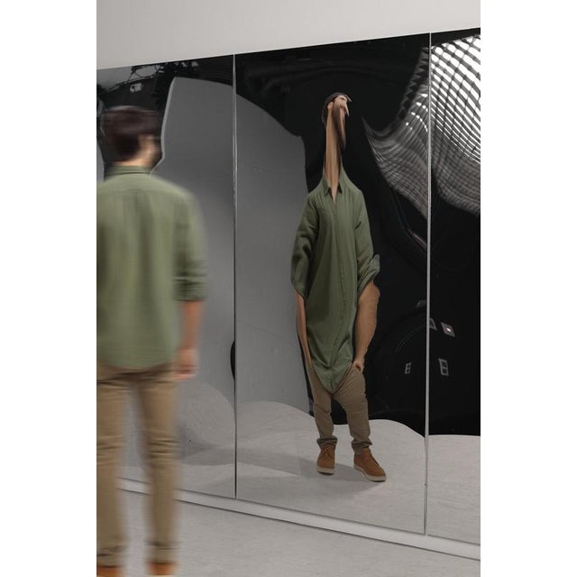 Distorting Vertical Mirror in Polished Stainless Steel by Julien Vidame For Sale - Image 8 of 10