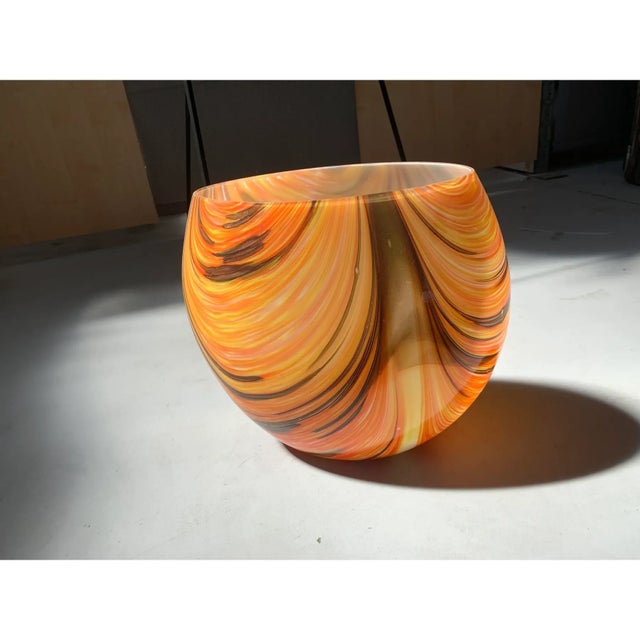 Artistic Vase in Murano-Attributed Glass, Early 21st Century, Featuring Colored Reeds For Sale - Image 4 of 7