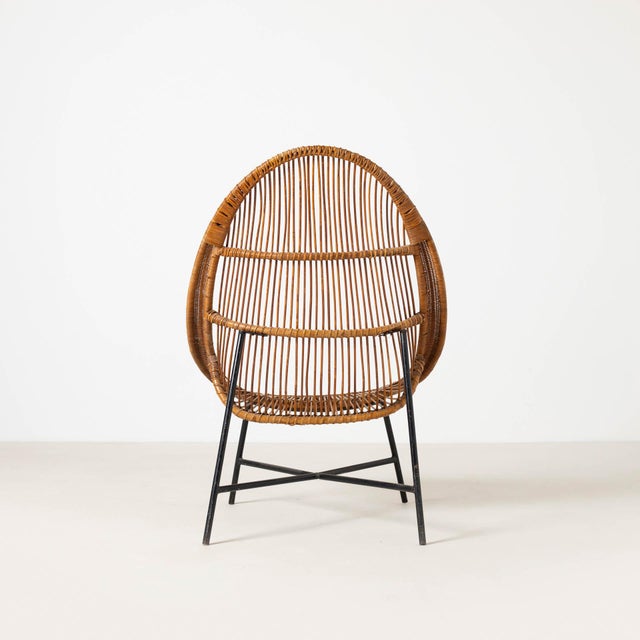 Mid-Century Modern Wicker Chair from Uluv Krásná Jizba, 1950s For Sale - Image 6 of 9