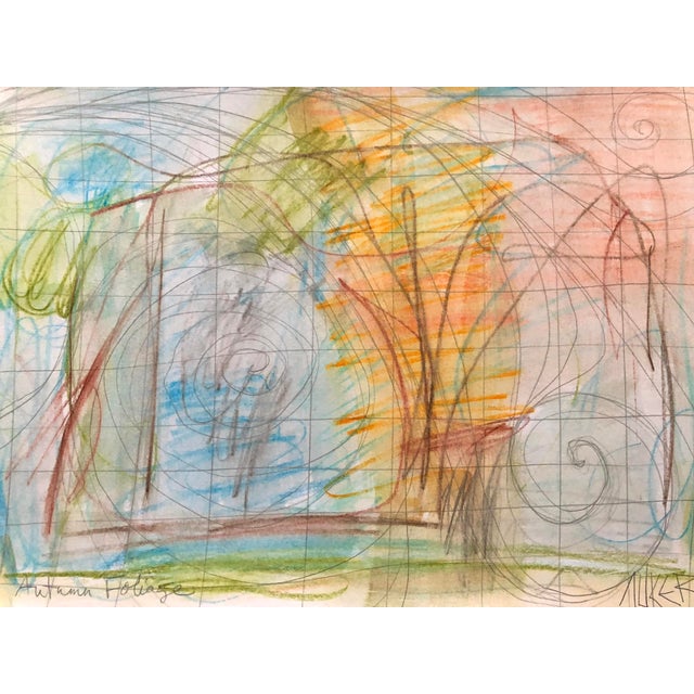 CL Auker “Autumn in the Park” Original Drawing For Sale - Image 4 of 4