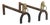 Gold Horse Decor Fireplace Andirons, 1950s, Set of 2 For Sale