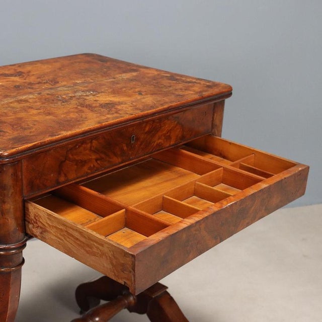 Work Table in Walnut and Walnut Burl For Sale - Image 5 of 11