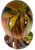 Bulbous Orange Marbled Flared Lip Art Glass Vase For Sale - Image 9 of 16