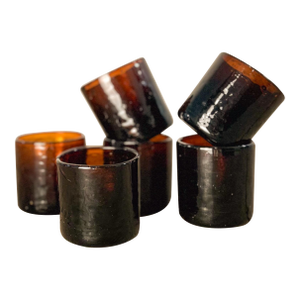 Late 19th Century Amber Drinking Glasses Set of 6