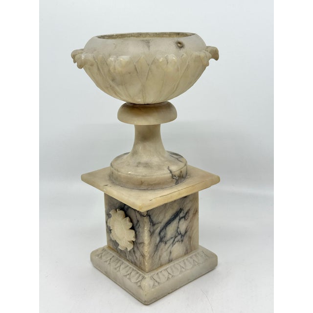 19th Century Grand Tour NeoClassical Alabaster Carved Urn For Sale - Image 9 of 18