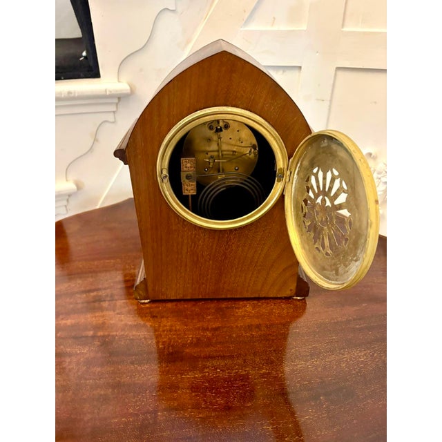 Antique Edwardian Mahogany Striking Mantel Clock, 1900 For Sale - Image 6 of 10