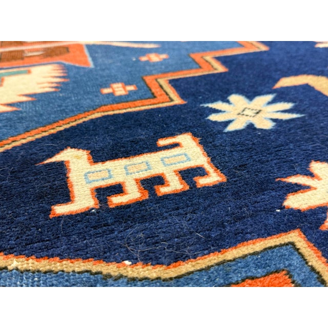Blue 6ft 6in × 9ft 1in Persain Hand-Knotted Wool Tribal Area Rug For Sale - Image 8 of 12