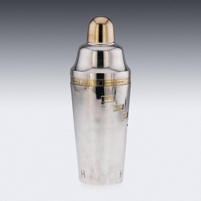 20th Century American Silver Plated Recipe Cocktail Shaker, 1930s For Sale - Image 4 of 14