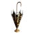 Vintage Italian Toleware Umbrella Stand-Black-Gold-Floral-Metal-Holder-Cane For Sale