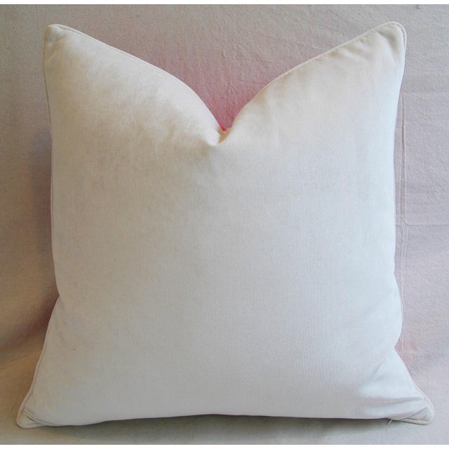 Modern Bright Boho Chic Style Pink Begonia Blossom Feather/Down Pillow 24" Square For Sale - Image 3 of 5