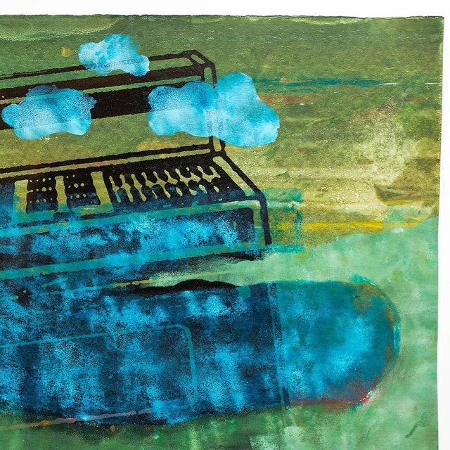 Contemporary Iain Baxter "Dislodging Landscape" Conceptual Monoprint Painting For Sale - Image 3 of 5