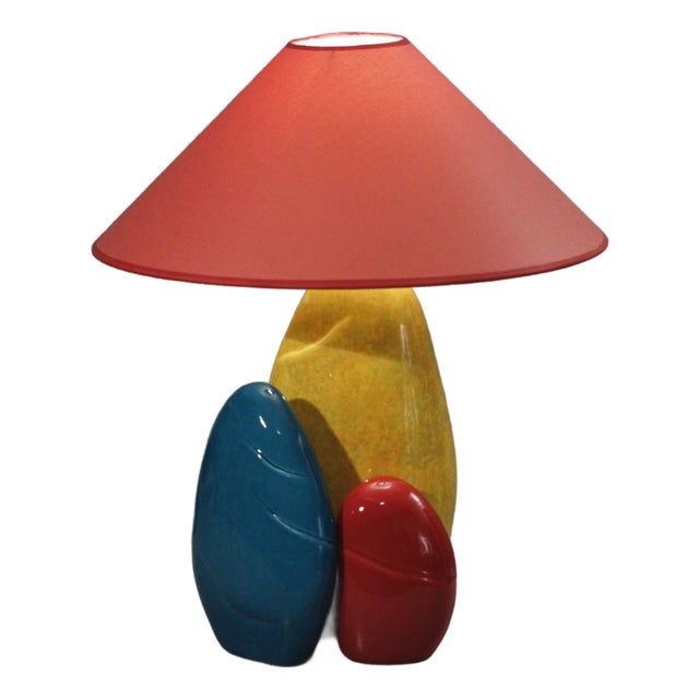Large Pebble Ceramic Table Lamp by François Chatain, France, 1990s For Sale