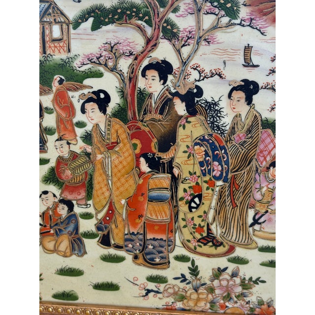 Elegant depiction of Women in a Japanese Garden scene. The combination of artesian skill and creativity are reflected in...