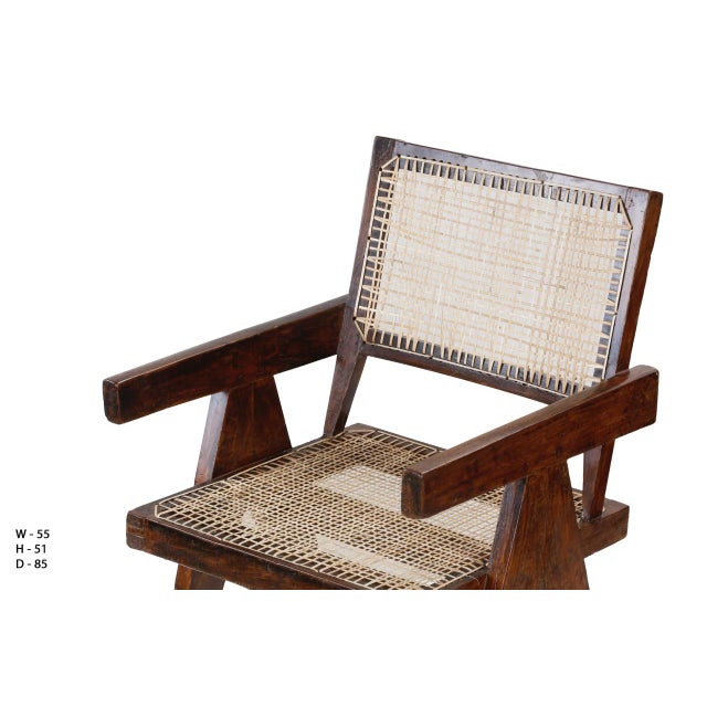 Ensemble Office Cane chair, ca 1956. All Wooden parts are authentic from Mid-Century. All wooden parts are originally from...