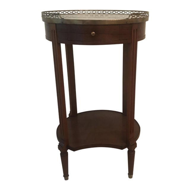 20th Century Traditional Marble Top Cherry Side Table Chairish